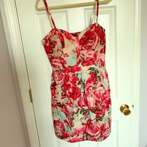 Jessica Simpson Size L Pink Floral Dress (D1)